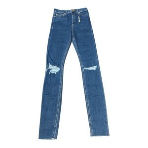 ASOS High Rise Stylish Blue Distressed Jeans